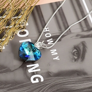 Show details for Purchase Platinum Plated Blue Pendant Necklace Exclusive Online
