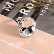 Show details for Sparkling Casual White Adjustable Ring
