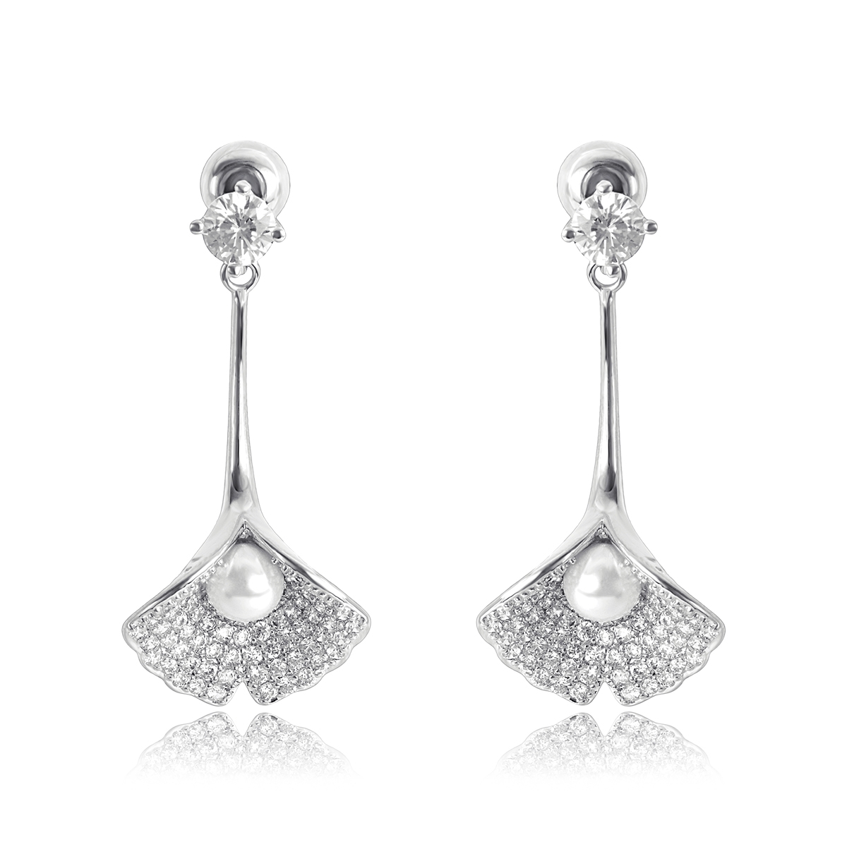 Delicate Platinum Plated Dangle Earrings with Speedy Delivery