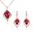 Picture of Distinctive Red Artificial Crystal Necklace and Earring Set As a Gift