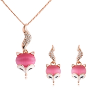 Picture of Delicate Small Rose Gold Plated Necklace and Earring Set