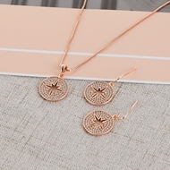 Picture of Classic Copper or Brass Necklace and Earring Set with Beautiful Craftmanship
