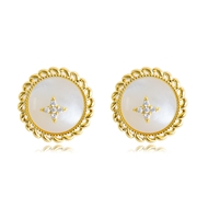 Picture of Delicate White Stud Earrings of Original Design