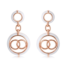 Show details for Impressive White Enamel Dangle Earrings with Low MOQ