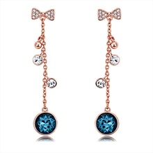 Show details for Great Artificial Crystal Blue Dangle Earrings