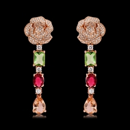 Picture of Fashion Artificial Crystal Copper or Brass Dangle Earrings