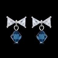 Picture of Distinctive Blue Copper or Brass Dangle Earrings with No-Risk Refund