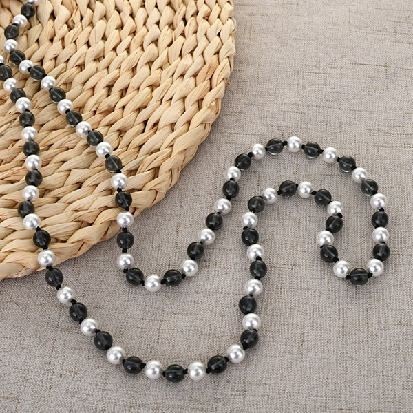 Picture of Good Quality Artificial Pearl Black Long Chain Necklace