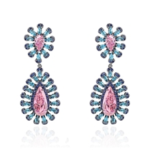 Show details for Delicate Cubic Zirconia Pink Dangle Earrings