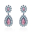 Show details for Delicate Cubic Zirconia Pink Dangle Earrings
