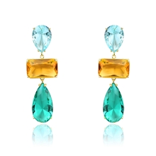 Show details for Copper or Brass Cubic Zirconia Dangle Earrings in Flattering Style