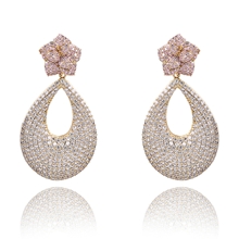 Show details for Bulk Gold Plated Cubic Zirconia Dangle Earrings Exclusive Online