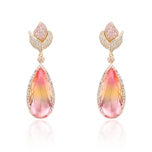 Show details for Irresistible Pink Gold Plated Dangle Earrings For Your Occasions