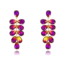 Show details for Attractive Purple Gold Plated Dangle Earrings For Your Occasions