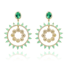 Show details for Luxury Copper or Brass Dangle Earrings with Beautiful Craftmanship