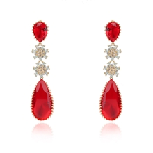 Show details for Charming Red Cubic Zirconia Dangle Earrings As a Gift