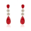 Show details for Charming Red Cubic Zirconia Dangle Earrings As a Gift