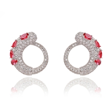 Show details for Luxury Platinum Plated Big Stud Earrings with Fast Shipping