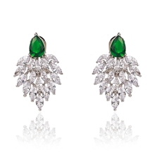 Show details for Luxury Green Dangle Earrings at Unbeatable Price
