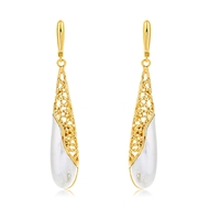 Picture of Gold Plated White Dangle Earrings from Certified Factory