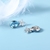 Picture of Designer Platinum Plated Blue Stud Earrings with No-Risk Return