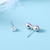 Picture of 925 Sterling Silver Platinum Plated Stud Earrings in Flattering Style
