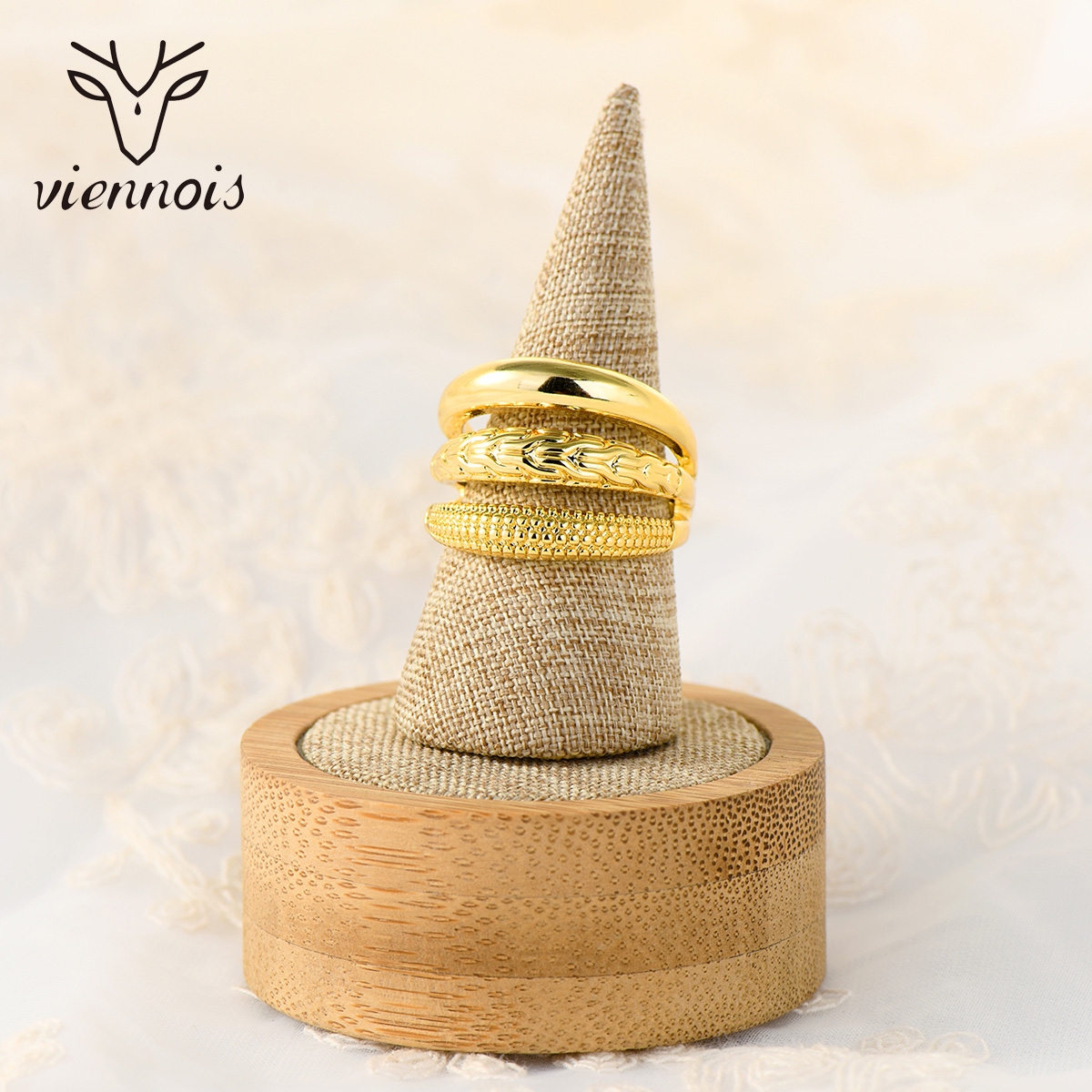 Trendy Gold Plated Big Fashion Ring with NoRisk Refund