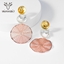 Show details for Impressive Multi-tone Plated Zinc Alloy Dangle Earrings with Low MOQ