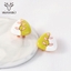 Show details for Hypoallergenic Rose Gold Plated Enamel Stud Earrings from Certified Factory