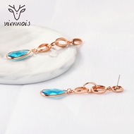 Picture of Inexpensive Rose Gold Plated Artificial Crystal Dangle Earrings from Reliable Manufacturer