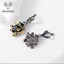 Show details for Nickel Free Gunmetal Plated Big Dangle Earrings