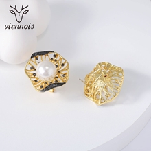 Show details for Reasonably Priced Multi-tone Plated Artificial Pearl Stud Earrings from Reliable Manufacturer