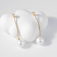 Picture of Sparkling Medium White Dangle Earrings