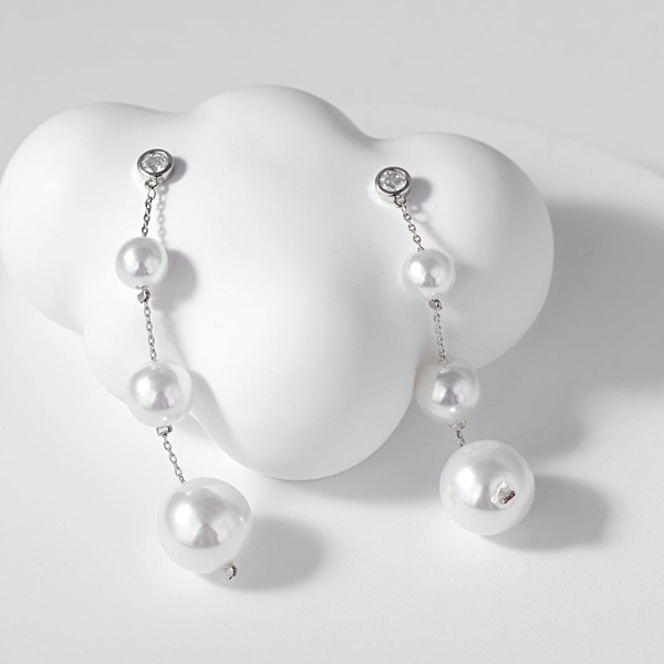 Classic White Dangle Earrings with Fast Delivery