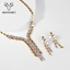 Show details for Zinc Alloy Gold Plated Necklace and Earring Set at Great Low Price