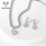 Picture of Ladies Cubic Zirconia Platinum Plated 2 Piece Jewelry Set Shopping