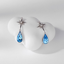 Show details for Eye-Catching Blue Swarovski Element Dangle Earrings with Member Discount