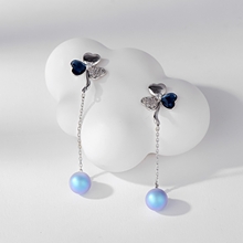 Show details for Recommended Blue Platinum Plated Dangle Earrings from Top Designer