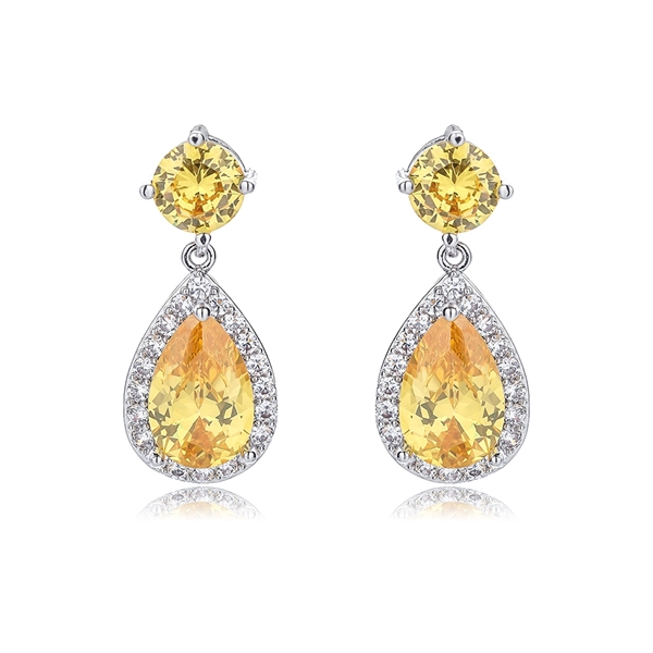 Picture of Impressive Yellow Luxury Dangle Earrings with Low MOQ