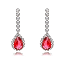 Show details for Copper or Brass Platinum Plated Dangle Earrings from Certified Factory