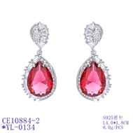Picture of Hypoallergenic Platinum Plated Cubic Zirconia Dangle Earrings Online Shopping