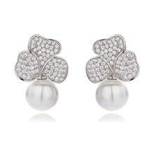 Show details for Sparkling Medium Cubic Zirconia Dangle Earrings