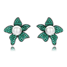 Show details for Inexpensive Gunmetal Plated Green Stud Earrings from Reliable Manufacturer
