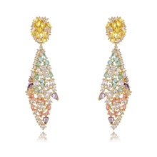 Show details for Medium Cubic Zirconia Dangle Earrings with Beautiful Craftmanship