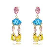 Show details for Trendy Gold Plated Luxury Dangle Earrings with No-Risk Refund