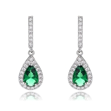 Show details for Nice Cubic Zirconia Green Dangle Earrings from Editor Picks