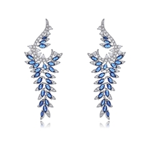 Show details for Featured Blue Cubic Zirconia Dangle Earrings with Full Guarantee