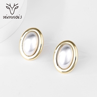 Picture of Amazing Big Gold Plated Stud Earrings