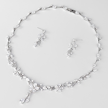 Show details for Platinum Plated White 2 Piece Jewelry Set with Fast Delivery