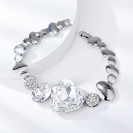 Show details for Top Rated Love & Heart Platinum Plated Fashion Bracelet